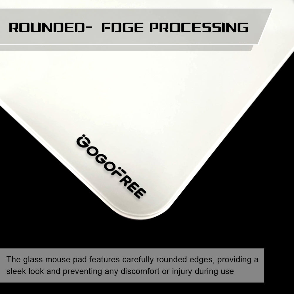 GOGOFREE Glass Mousepad White