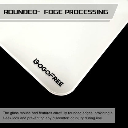 GOGOFREE Glass Mousepad White