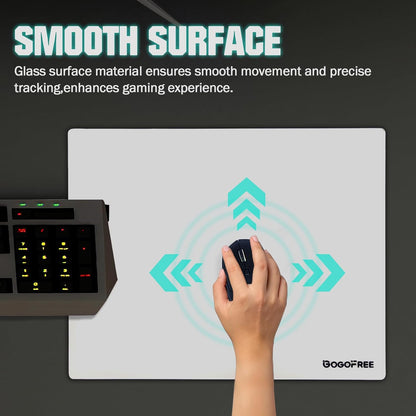 GOGOFREE 강화 유리 게이밍 마우스 패드 XL