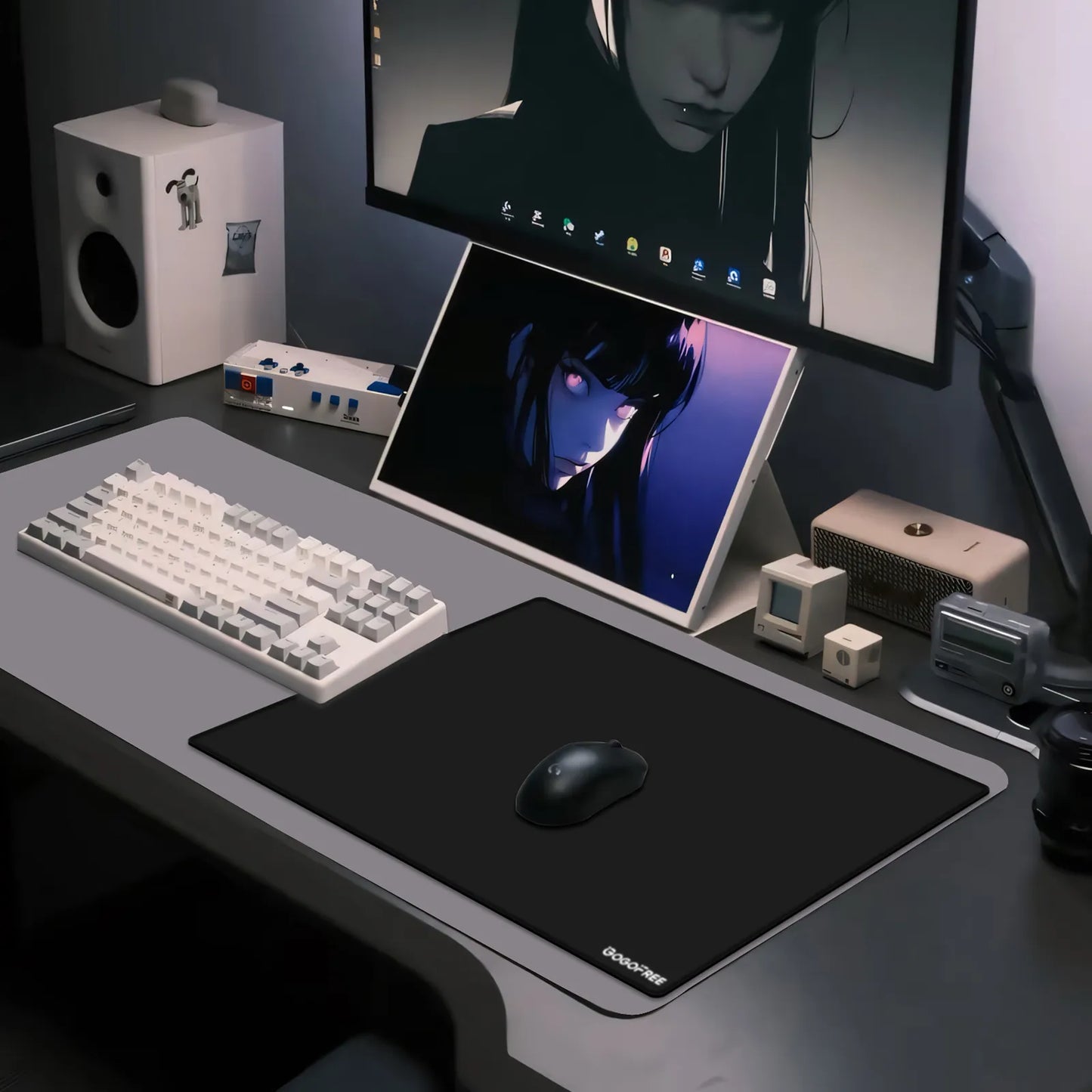 GOGOFREE 강화 유리 게이밍 마우스 패드 XL