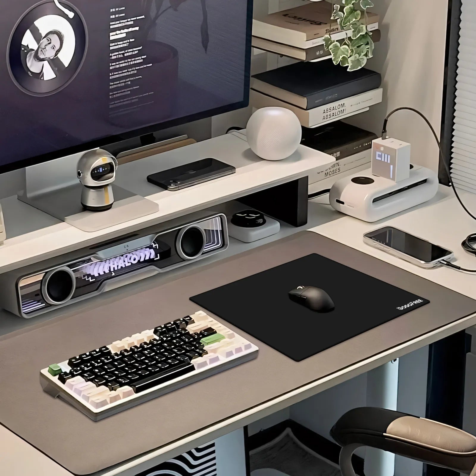 GOGOFREE 강화 유리 게이밍 마우스 패드