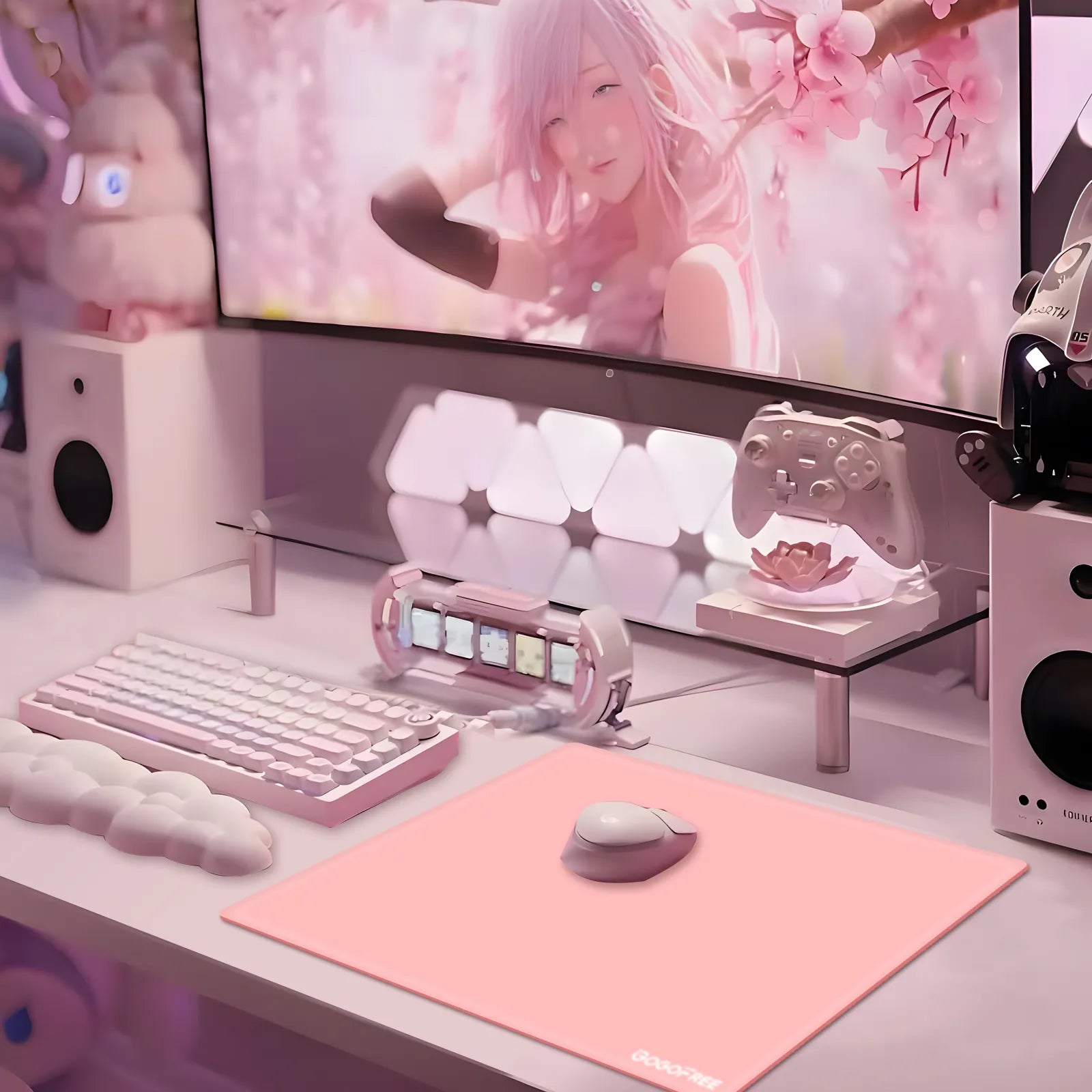 GOGOFREE 강화 유리 게이밍 마우스 패드