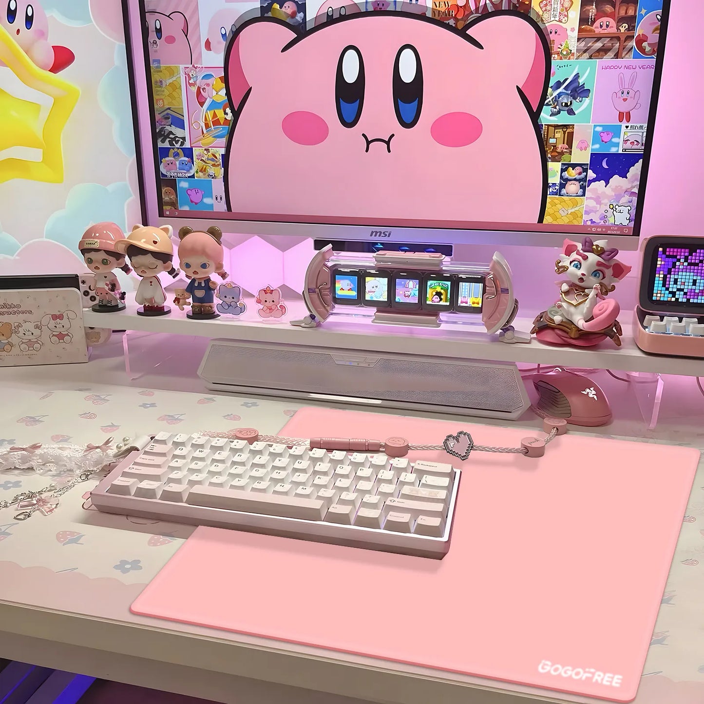 GOGOFREE 강화 유리 게이밍 마우스 패드 XL