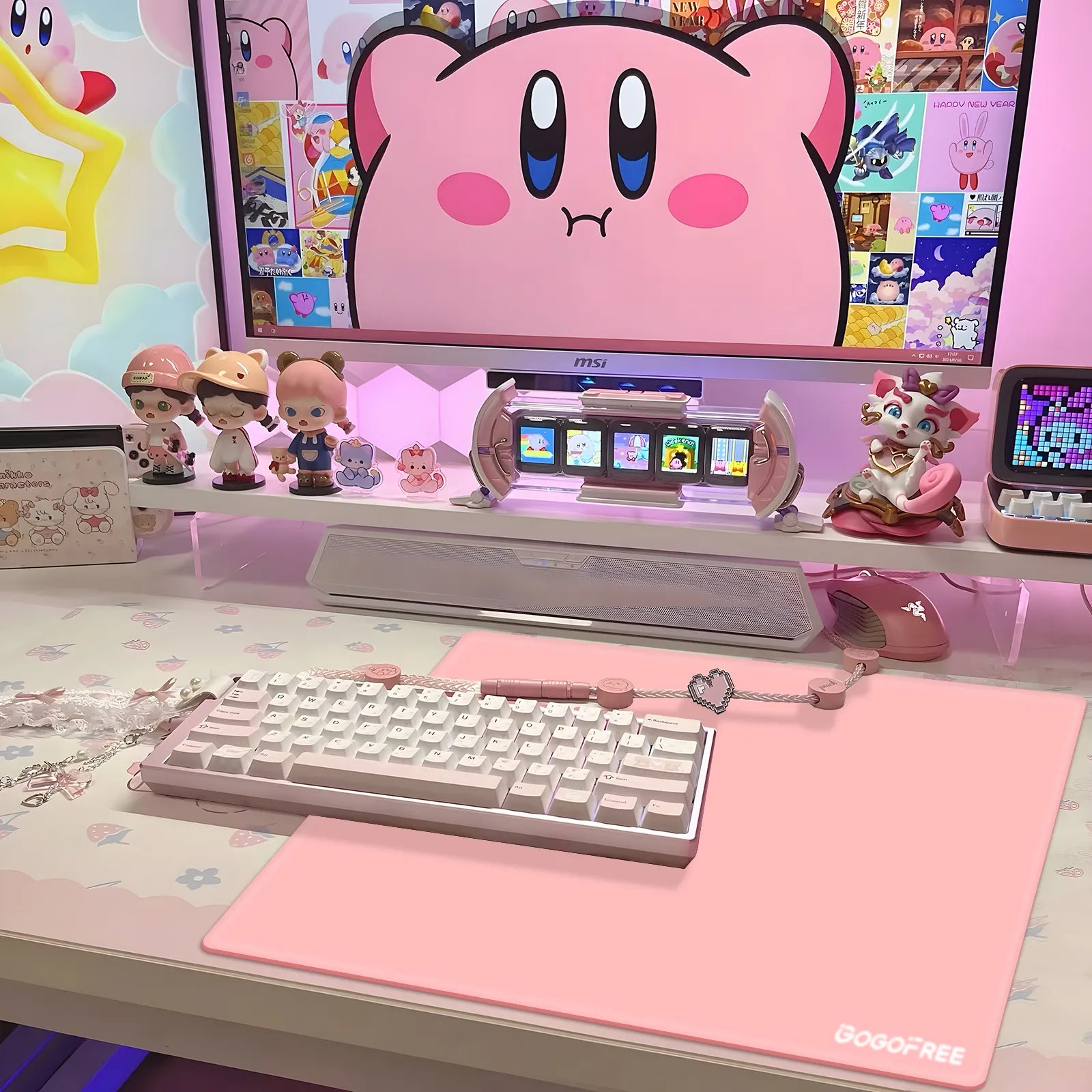 GOGOFREE 강화 유리 게이밍 마우스 패드