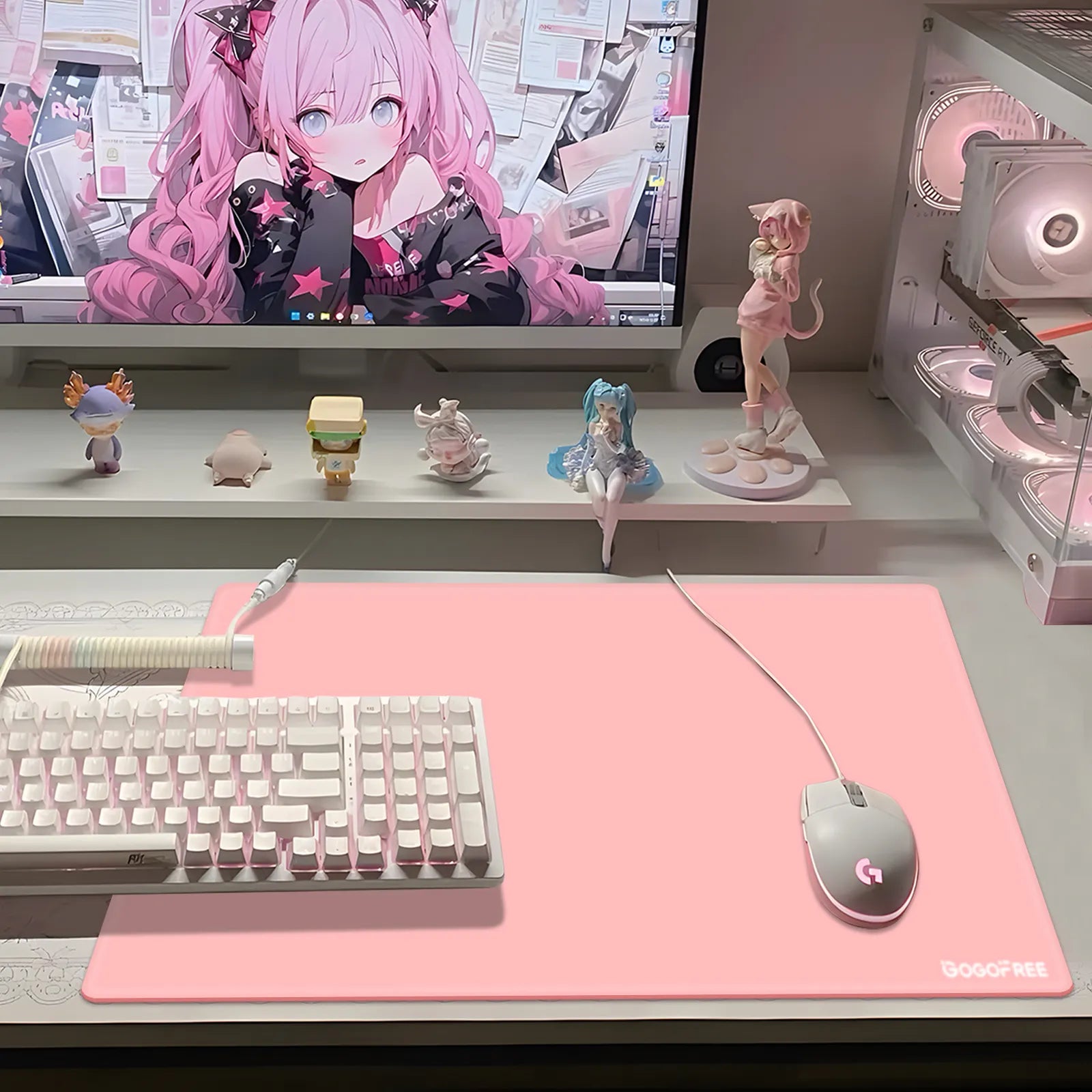 GOGOFREE 강화 유리 게이밍 마우스 패드