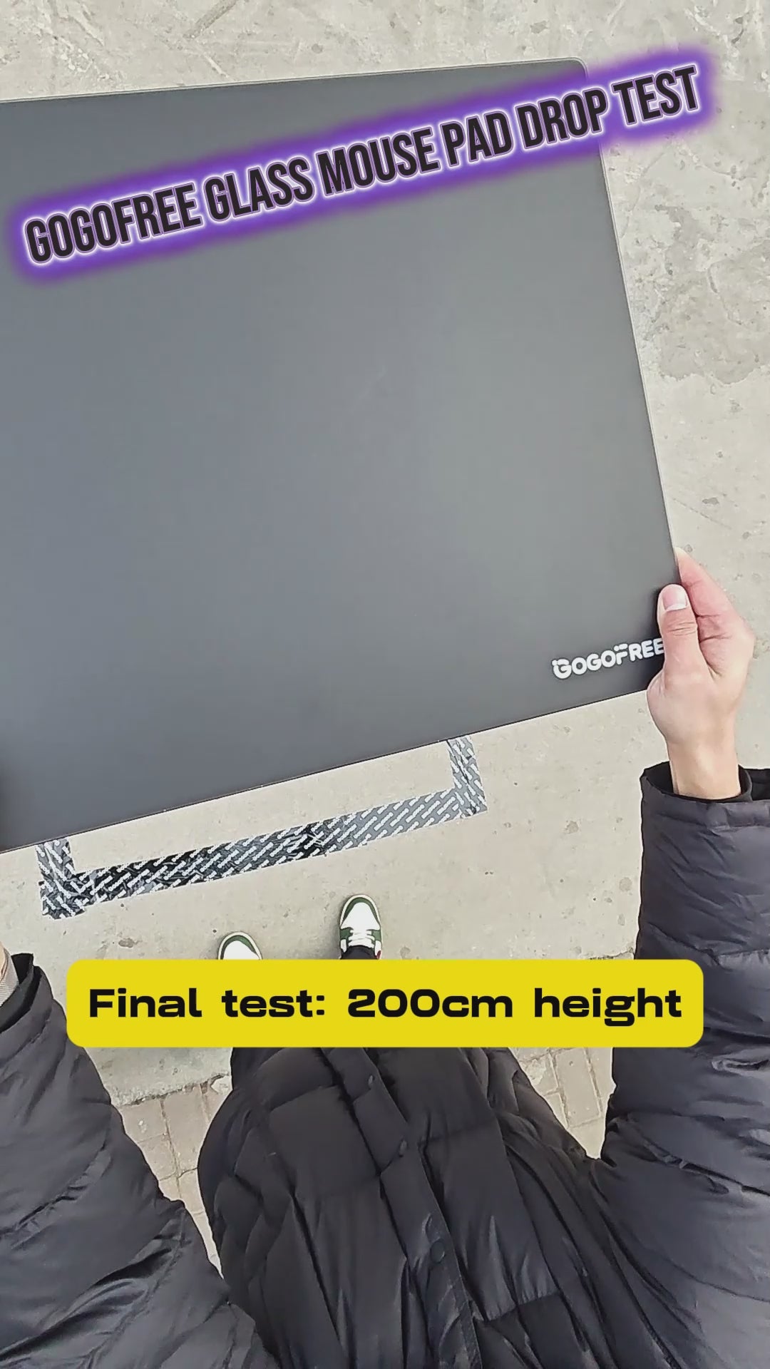 glass mousepad drop test